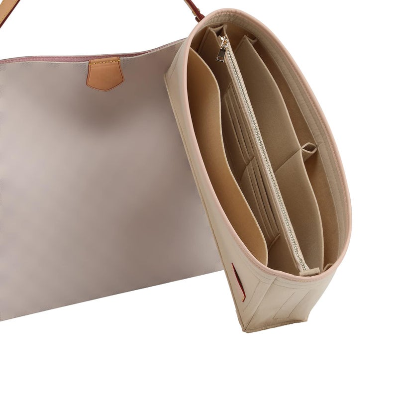 Doxo Purse Organizer Insert & Base Shaper, Felt Handbag & Tote Bag Fit LV Graceful PM More(Beige,SM) - Image 1